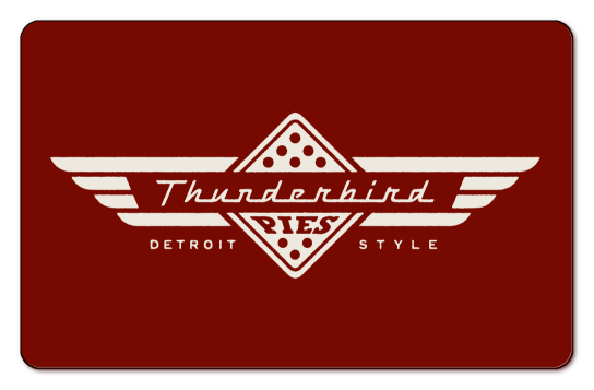 Thunderbird logo on burnt red background